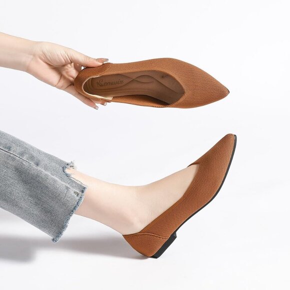 Women Pointed Toe Ballet Pink Red Flat Comfortable Casual Dressy Office Shoes - Picture 4 of 7